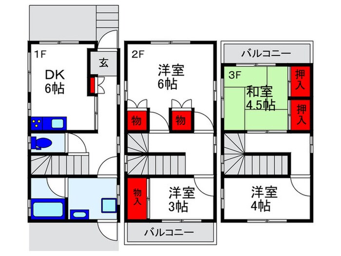 桜の町貸家の物件間取画像