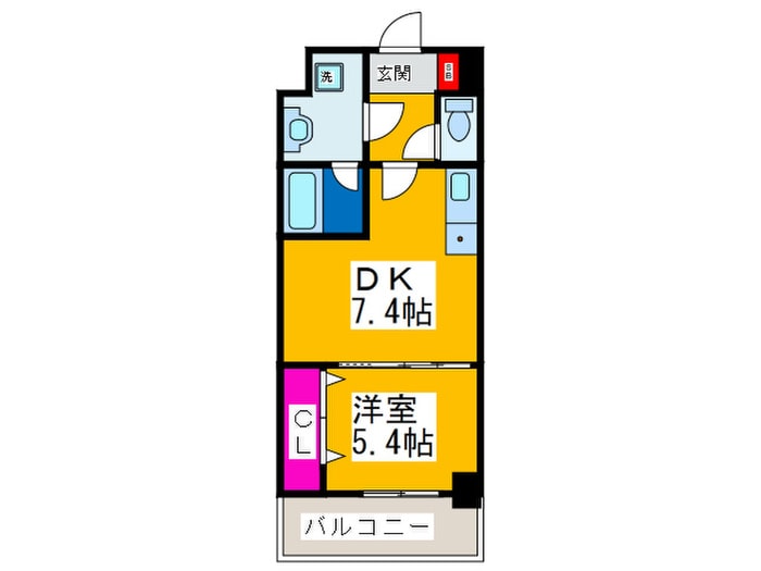 シティーコート大小路駅前の物件間取画像