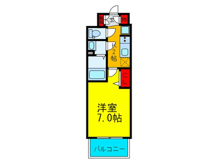 ﾌﾟﾚｻﾝｽOSAKADOMECITYｸﾛｽﾃｨ(704)の物件間取画像