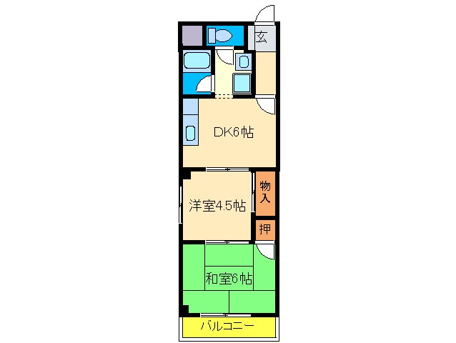 エクセルハイム三商の物件間取画像