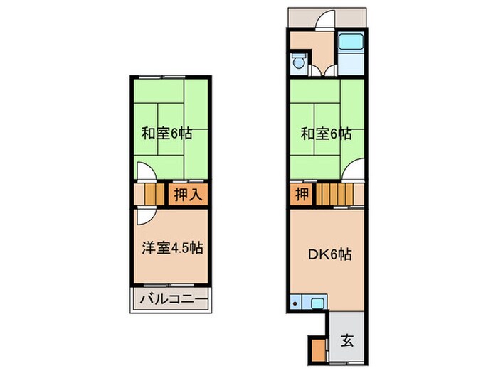 枚方市甲斐田新町20番3号貸家の物件間取画像