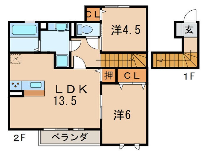 カサヴェール　Ｂ棟の物件間取画像