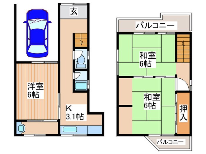 対馬江西町戸建の物件間取画像