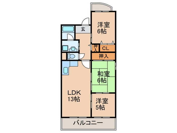 ヒルサイド四天王寺東の物件間取画像