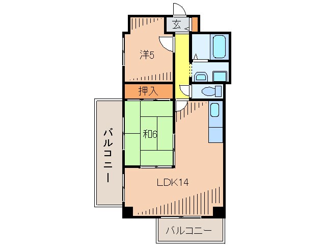 リバ－サイド中山の物件間取画像