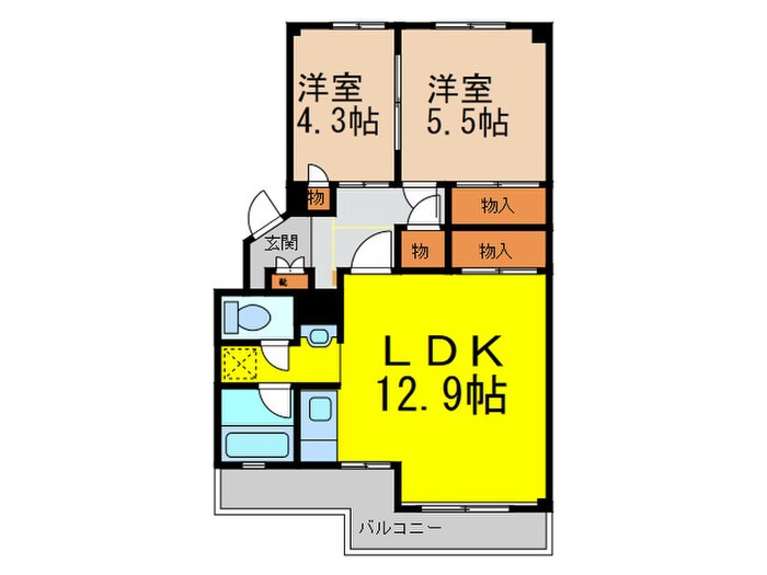 千里山田西団地A－１１棟の物件間取画像