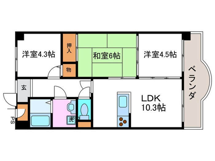 アネーロ長岡京の物件間取画像