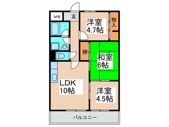 ディアコート藤井寺の物件間取画像