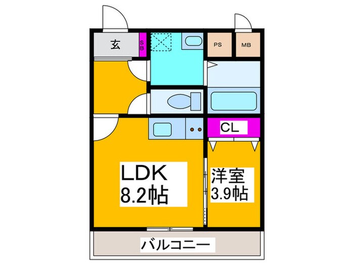 クローバーシエル初芝の物件間取画像