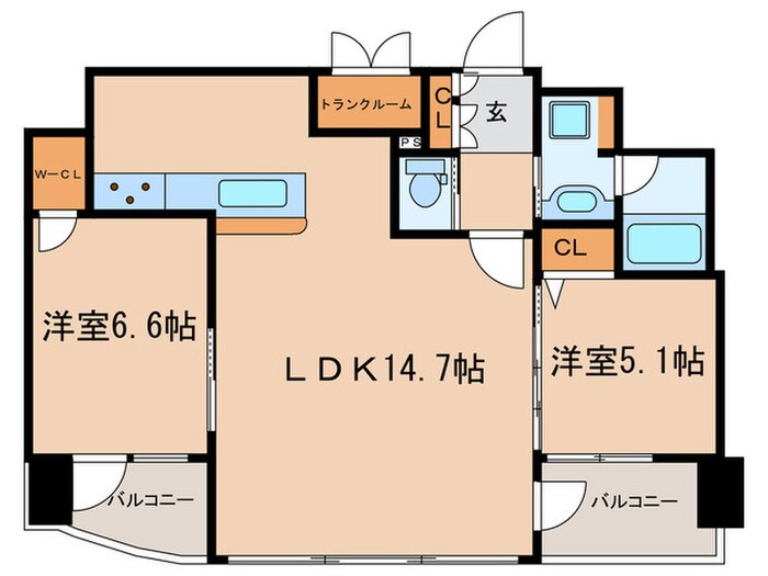 エステムプラザ梅田(405)の物件間取画像