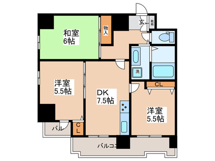 ﾗｲｵﾝｽﾞﾏﾝｼｮﾝ江戸堀西公園（902）の物件間取画像