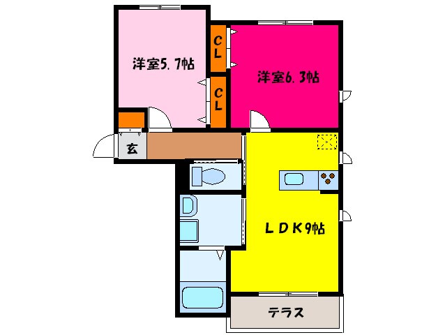 La Flore Kumatori KSの物件間取画像