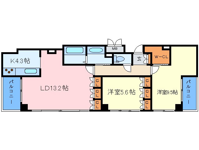 ｱｽﾃﾘｵ北堀江ｻﾞ･ﾒﾄﾛﾀﾜ-の物件間取画像
