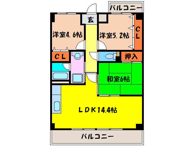 ルミエ－ル西緑丘の物件間取画像
