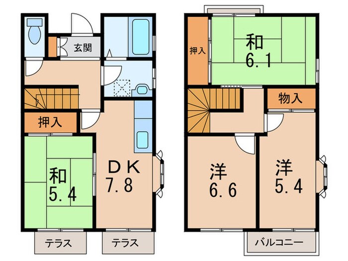 グリーンガーデン２号棟の物件間取画像