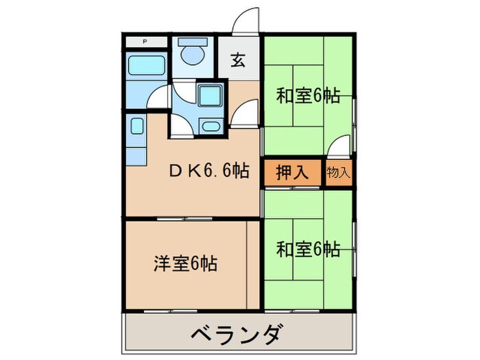 サンワロイヤルマンション２号館の物件間取画像