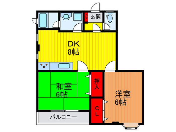 エバーグリーンハイツ2の物件間取画像