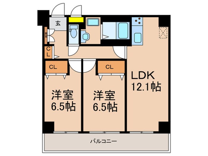 レジディア西天満の物件間取画像