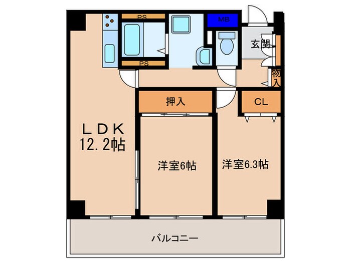 レジディア西天満の物件間取画像