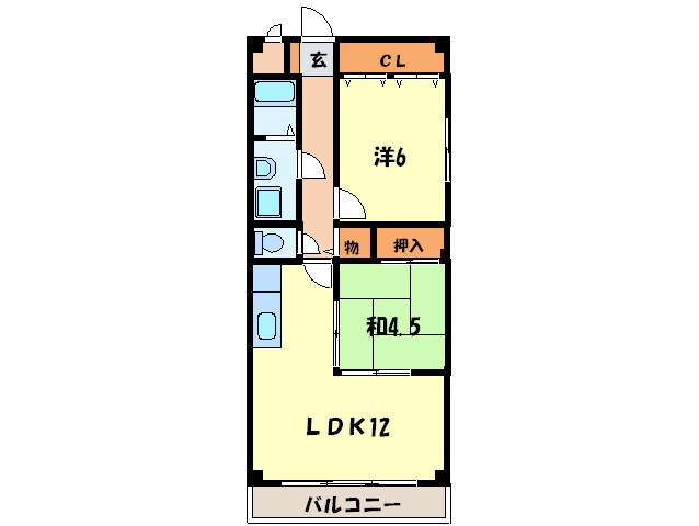 クレ－ル松の内の物件間取画像