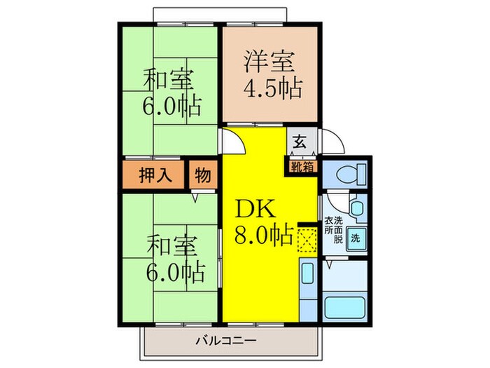 フロ－ラルハイツさわらぎの物件間取画像