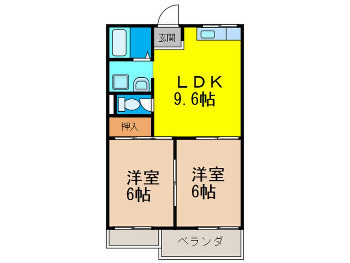 グランビュ－Ｂ棟の物件間取画像