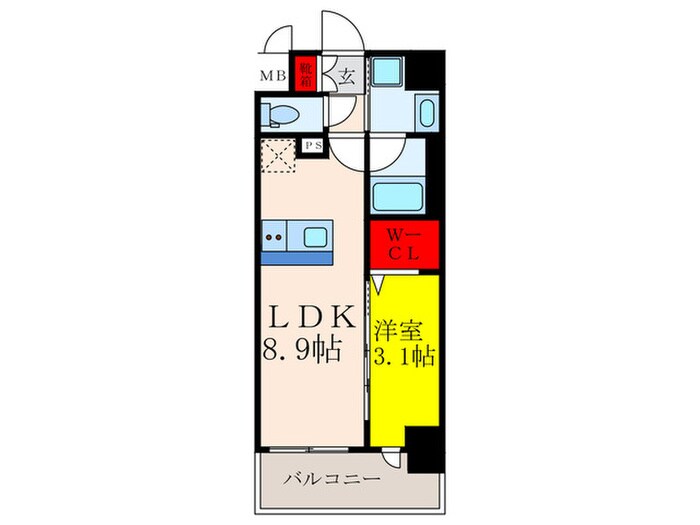 ﾌｧｰｽﾄﾌｨｵｰﾚ江坂ｶﾞｰﾃﾞﾝ（107）の物件間取画像