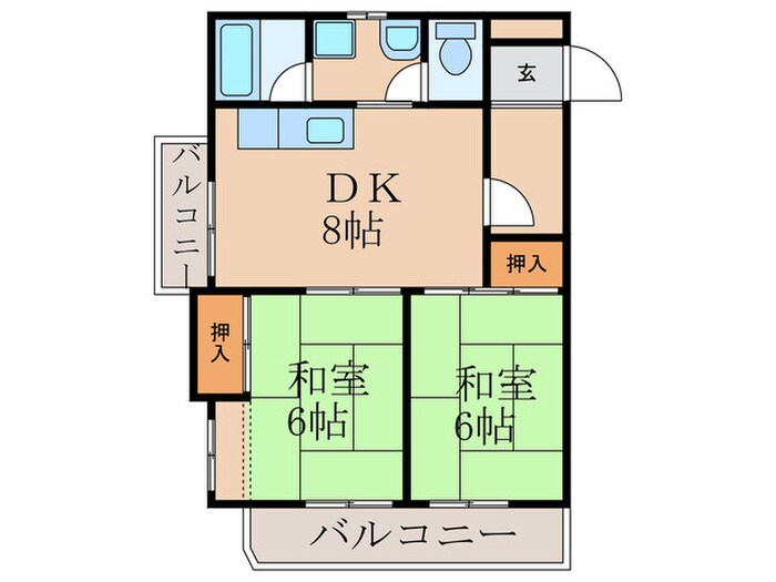 若草ハイツの物件間取画像