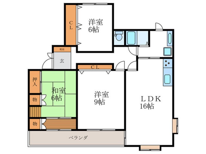 梅ヶ丘貸家の物件間取画像