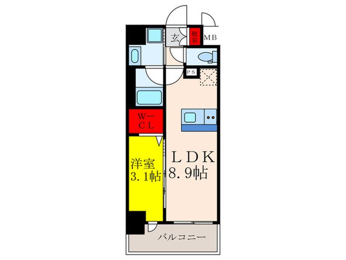 ﾌｧｰｽﾄﾌｨｵｰﾚ江坂ｶﾞｰﾃﾞﾝ(610)の物件間取画像