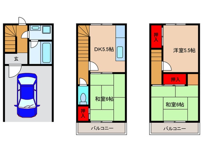 東大阪市瓢箪山町　貸家の物件間取画像