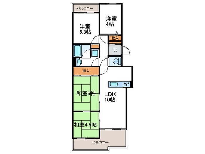 ライオンズマンション太秦（207)の物件間取画像