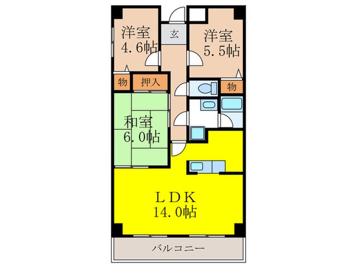 千里山東一番館の物件間取画像