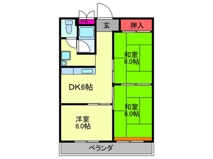 弥生マンションの物件間取画像