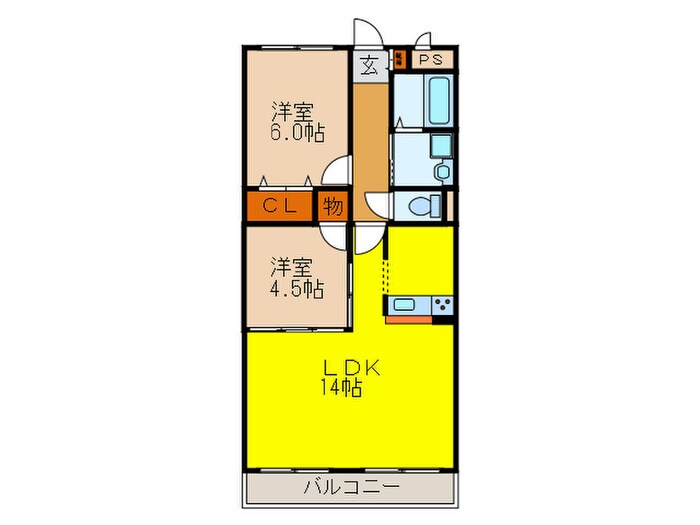 リヴェール宝塚の物件間取画像