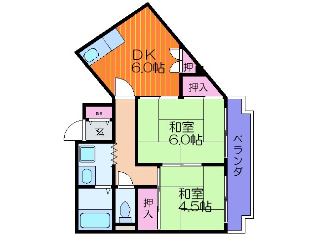 ｶﾙﾑ東大阪の物件間取画像