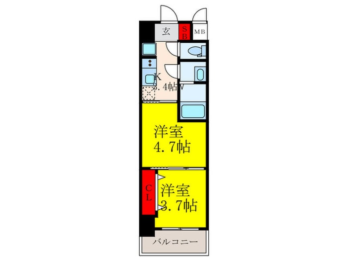 リブネスコート江坂の物件間取画像