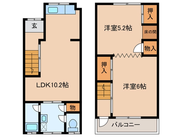 三宅西二丁目貸家の物件間取画像