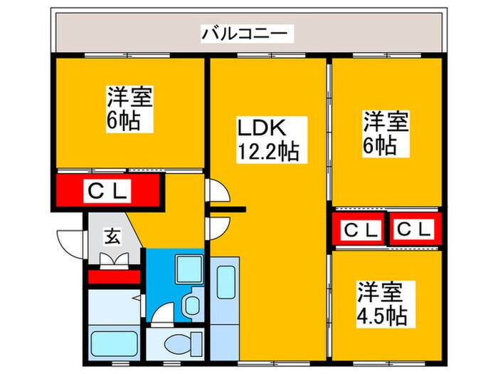 ヴィラナリー狭山8号棟の物件間取画像