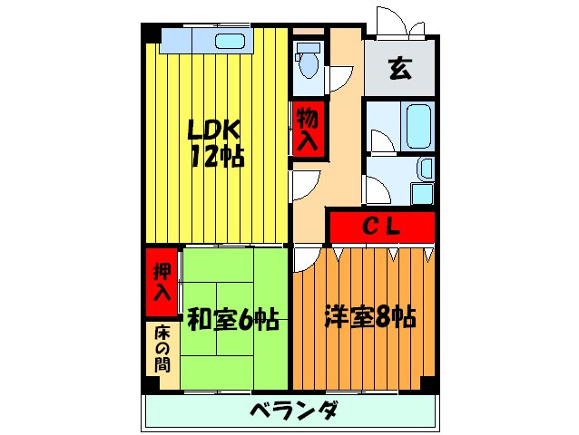北川ﾊｲﾂの物件間取画像