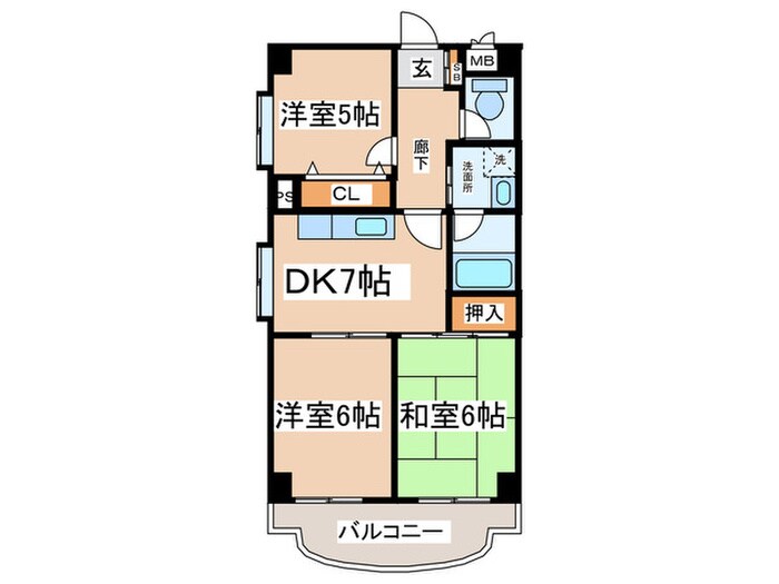 ジュネス参番館の物件間取画像