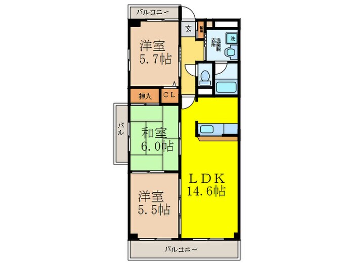 リヴェ－ル茨木の物件間取画像