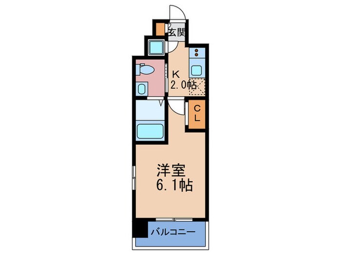 ｴｽﾘｰﾄﾞ新梅田ﾉｰｽﾎﾟｲﾝﾄ(201)の物件間取画像