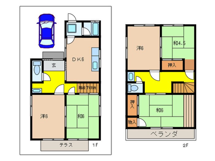 仁川旭ヶ丘貸家の物件間取画像