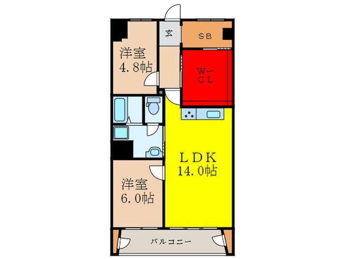 桃山台ｸﾞﾗﾝﾄﾞﾏﾝｼｮﾝＤ２棟(101)の物件間取画像
