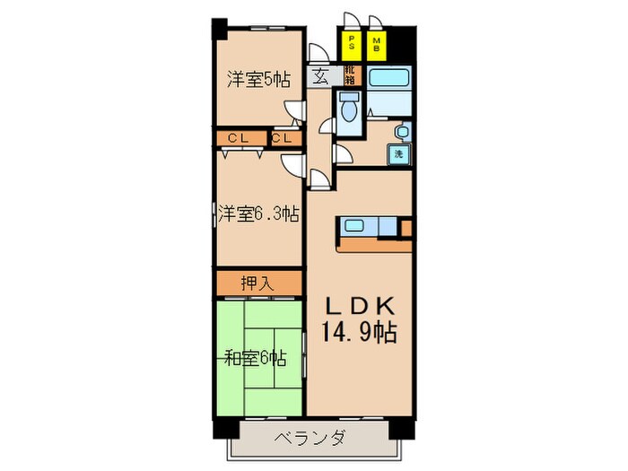 フレックス戸ノ内の物件間取画像
