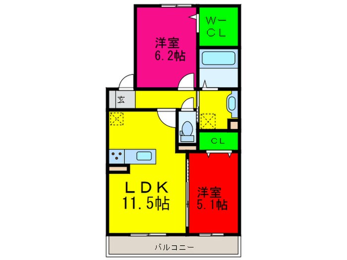 ルシエル　メイキラA棟の物件間取画像