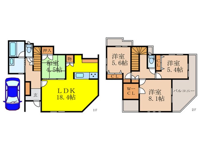 上野西3丁目戸建の物件間取画像