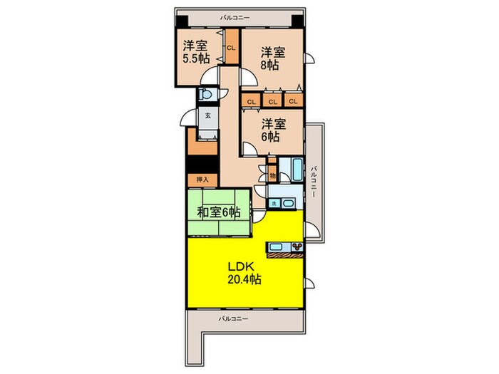 新千里桜ヶ丘ﾒｿﾞﾝｼﾃｨ参番館(1206の物件間取画像