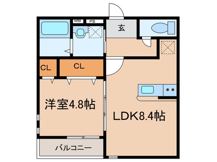 ﾌｼﾞﾊﾟﾚｽ立花町三丁目ｲｰｽﾄの物件間取画像